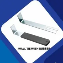 Wall tie with rubber